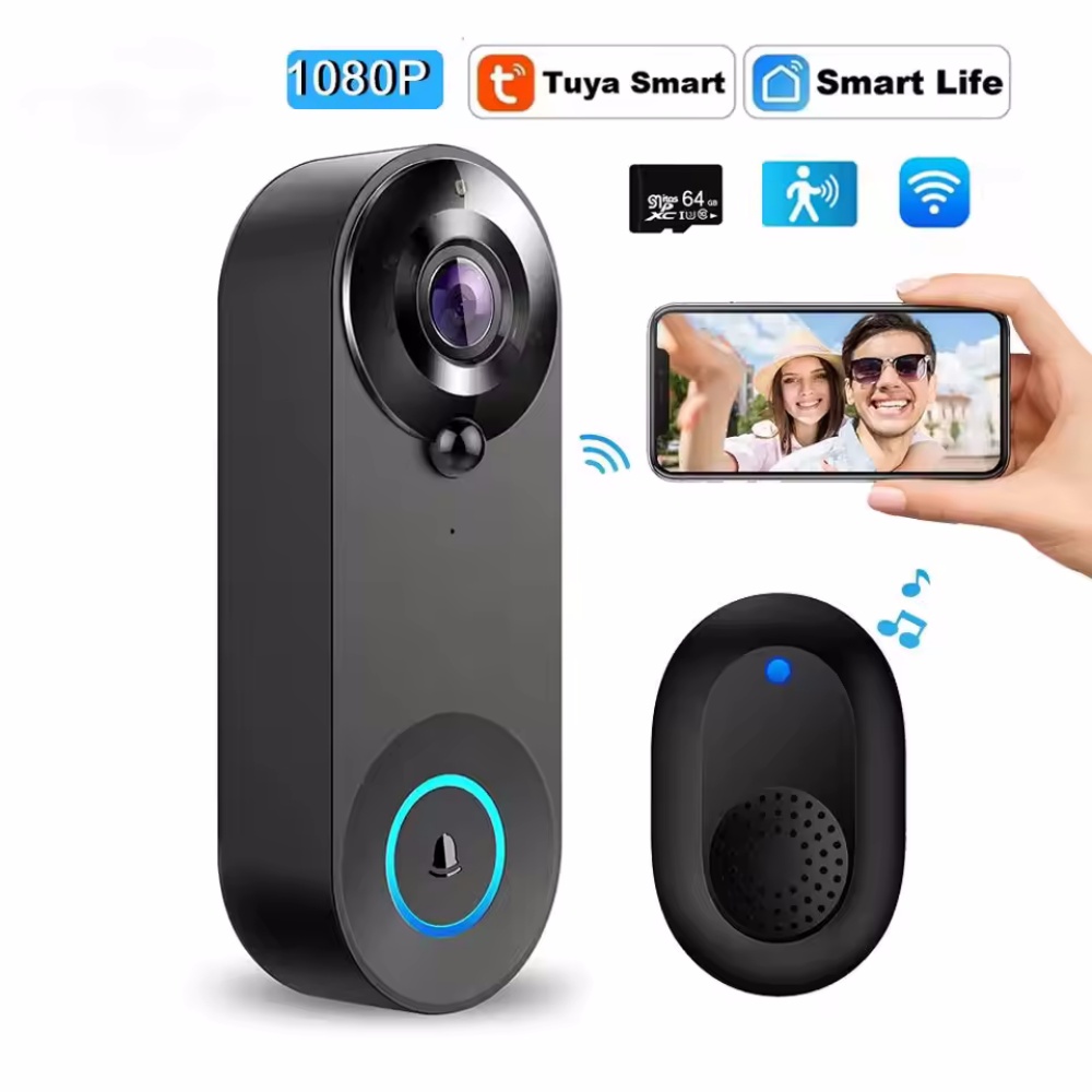 Home Security Items - Tuya 1080P Draadloze WIFI Deurbel Video-intercom