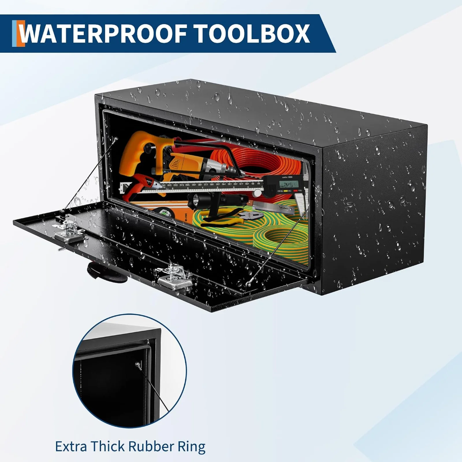 Home Security Box - Zware, zwarte stalen gereedschapskist voor de