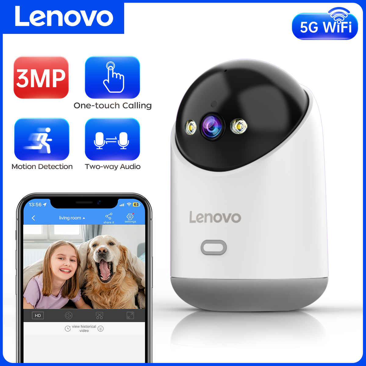 Home Security Box - Lenovo 3MP 5G WiFi Smart Mini
